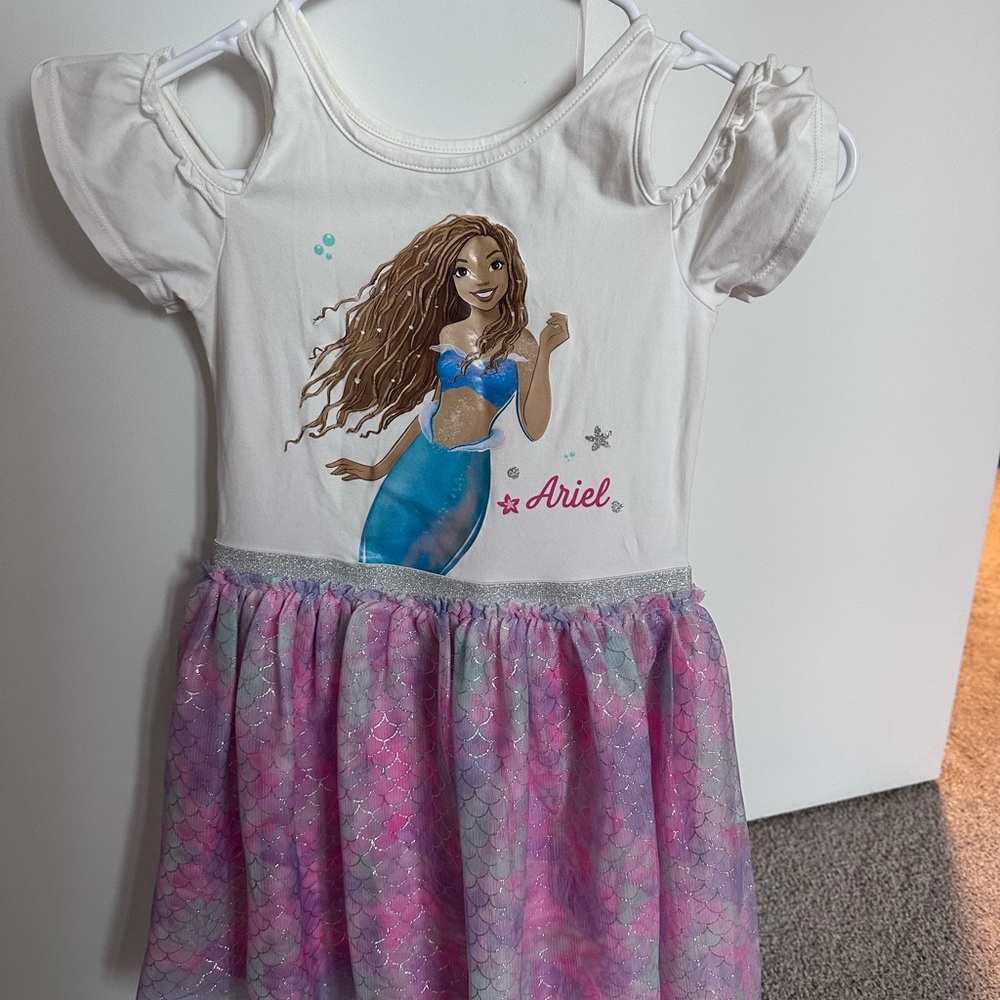 Disney Ariel Kids Dress - White, Blue, Pink